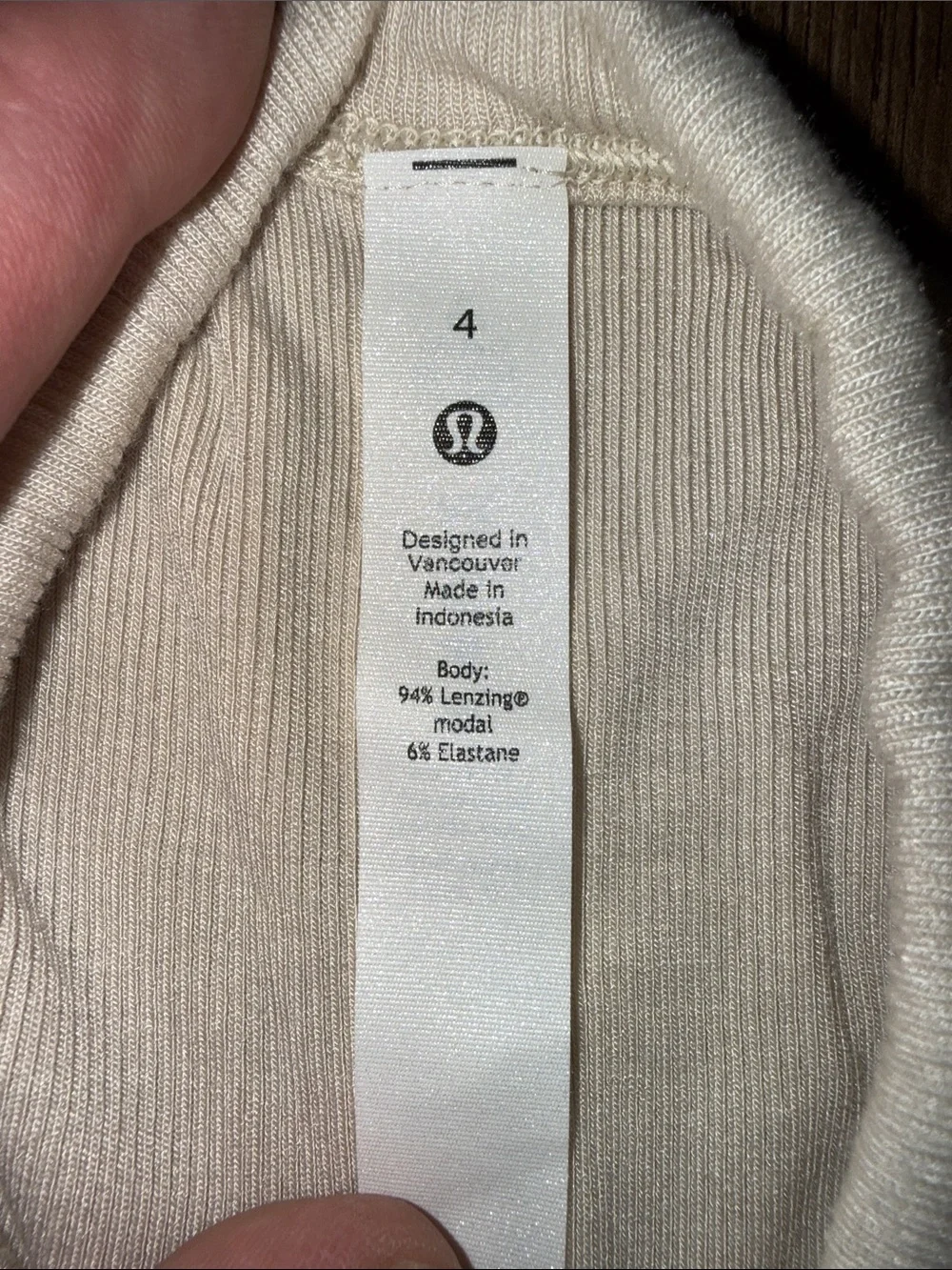 lululemon athletica Cream Ribbed Racerback Tank